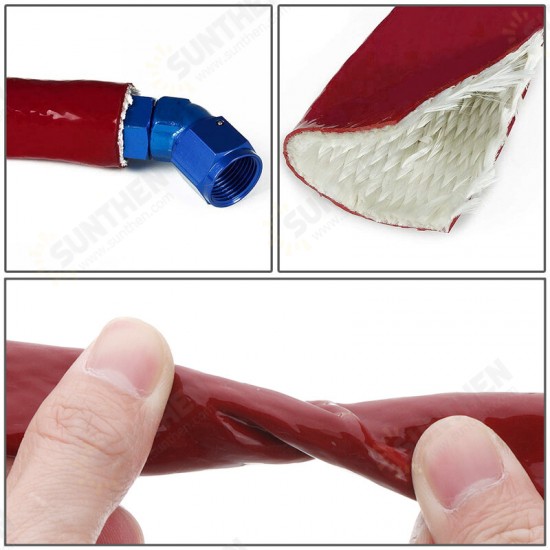 8/10/12/20mm Fibreglass Fire Sleeving 50cm Protective Heat Fire Shield Silicone Hose