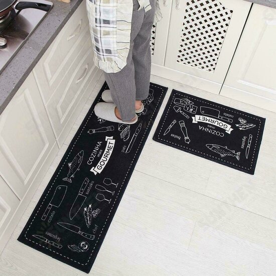 1PCS Anti-slip Kitchen Rug Floor Mat Doormat Runner Washable Anti-bacterial Carpet