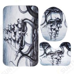 3Pcs Octopus Bathroom Rug Sailing Anti-slip Bath Carpet Toilet Seat Lid Rug Floor Mat 3Pcs Octopus Bathroom Rug Sailing Anti-slip Bath Carpet Toilet Seat Lid Rug Floor Mat