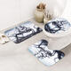 3Pcs Octopus Bathroom Rug Sailing Anti-slip Bath Carpet Toilet Seat Lid Rug Floor Mat