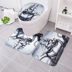 3Pcs Octopus Bathroom Rug Sailing Anti-slip Bath Carpet Toilet Seat Lid Rug Floor Mat 3Pcs Octopus Bathroom Rug Sailing Anti-slip Bath Carpet Toilet Seat Lid Rug Floor Mat