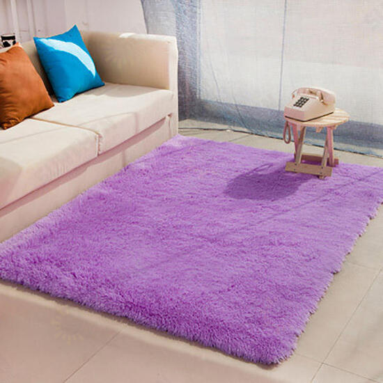 80cm x 160cm Purple Soft Fluffy Anti Skid Shaggy Area Rug Living Room Home Carpet Floor Mat