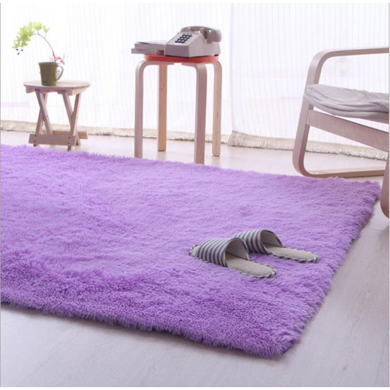 80cm x 160cm Purple Soft Fluffy Anti Skid Shaggy Area Rug Living Room Home Carpet Floor Mat