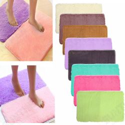 80x50cm Absrobent Shaggy Carpet Home Anti Slip Rug Bedroom Soft Mat 80x50cm Absrobent Shaggy Carpet Home Anti Slip Rug Bedroom Soft Mat