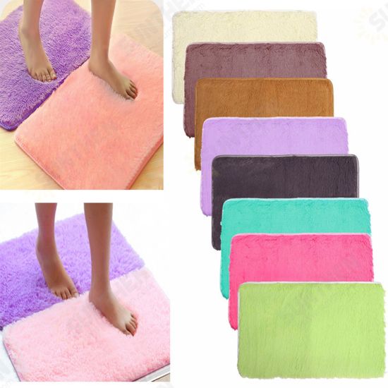 80x50cm Absrobent Shaggy Carpet Home Anti Slip Rug Bedroom Soft Mat