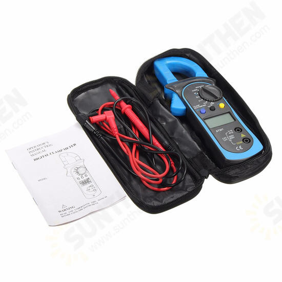ST-201 Digital Clamp Multimeter OHM Amp Meter AC/DC Voltage AC Current Resistance Tester ST-201 Digital Clamp Multimeter OHM Amp Meter AC/DC Voltage AC Current Resistance Tester