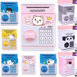 Coins Saving Box Bank Safe Box Automatic Deposit Banknote Christmas Gift Panda Electronic Piggy Bank ATM Password Money Box Cash