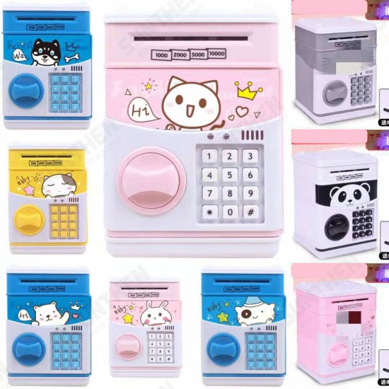 Coins Saving Box Bank Safe Box Automatic Deposit Banknote Christmas Gift Panda Electronic Piggy Bank ATM Password Money Box Cash