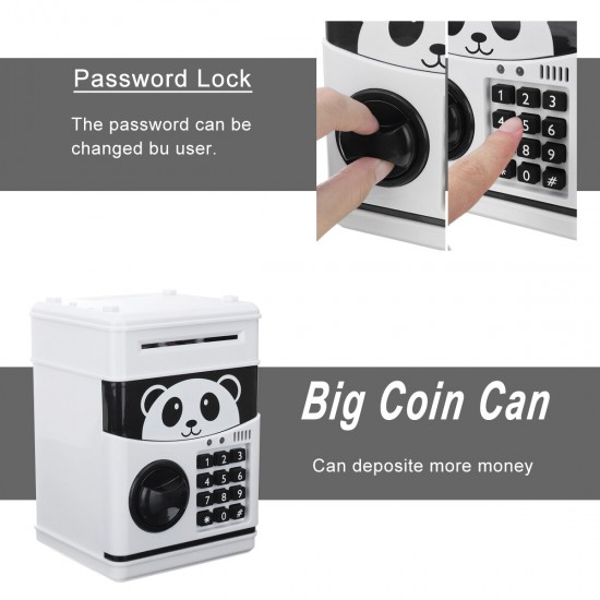 Coins Saving Box Bank Safe Box Automatic Deposit Banknote Christmas Gift Panda Electronic Piggy Bank ATM Password Money Box Cash