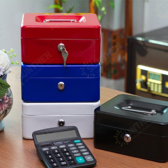 Mini Portable Security Safe Box Money Jewelry Storage Collection Box for Home School Office With Compartment Tray Lockablexs