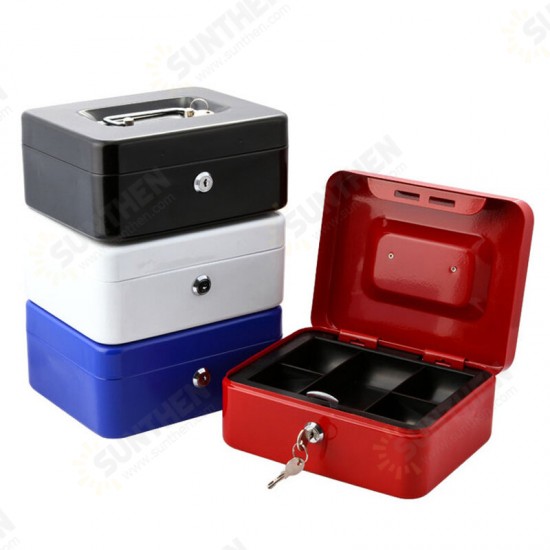 Mini Portable Security Safe Box Money Jewelry Storage Collection Box for Home School Office With Compartment Tray Lockablexs