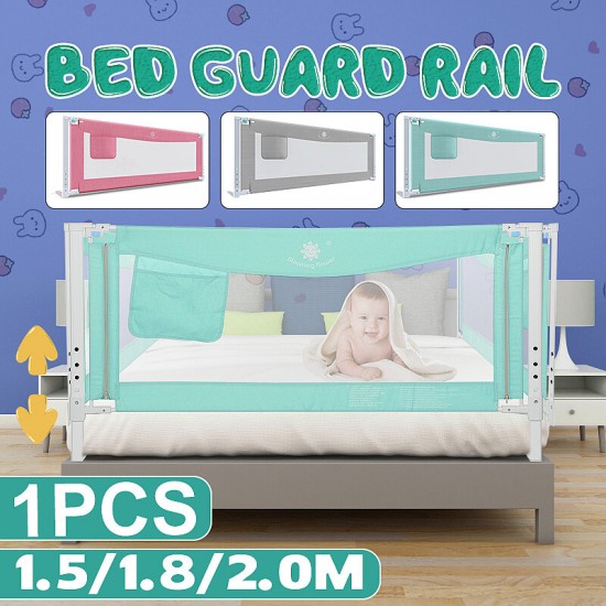 1.8/2/2.2M Child Safety Bed Guard Rail Toddler Crib Side Protector Anti-falling