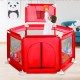 2 in 1 6-Sided Baby Playpen with ball frame Toddler Children Play Yardsfor Children Under 36 Months Tent Basketball Court Gifts Safety Fence Kids Playground