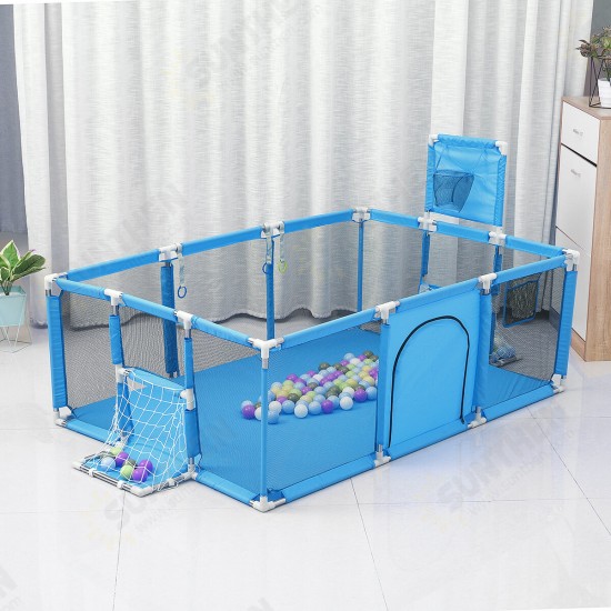 3 in 1 Baby Playpen Interactive Safety Indoor Gate Play Yards Tent Basketball Court Kids Furniture for Children Large Dry Pool Playground Park 0-6 Years Fence