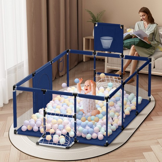 Baby Playpen Oxford Cloth Children Infant Fence Safety Barriers Children Ball Pool Baby Playground Gym with Basketball Football Field