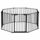 198 inch Long Baby Gate, Extra Wide Baby Gate Play Yard 8 Panel Foldable Safety Gate for Pet Child Auto Close Baby Gate for Stairs Doorways Barriers, 30inch Tall, Black