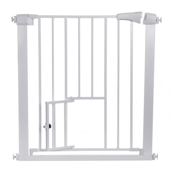 Extra Wide Pet Gate for Dog Cat Animal, Baby Gate Fence Pens with Swing Door Kids Play Gate 30inch Tall Doggie Gate for Stairs Doorway White/Black