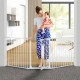 White/Black Adjustable Auto Close Metal Baby Gate with Swing Door For Doorway Stairs