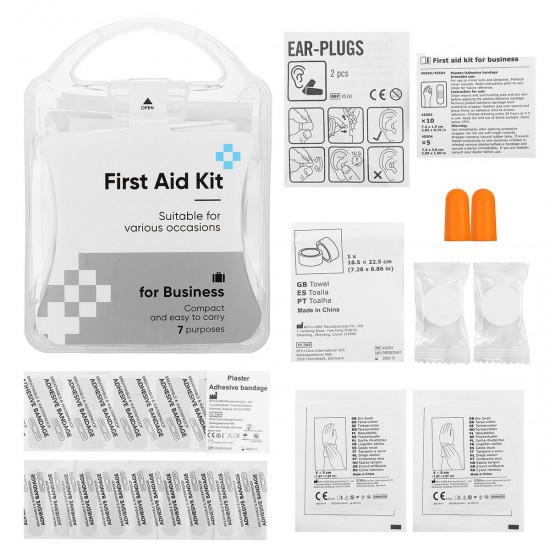 20PCS/Set Outdoor Camping Portable First Aid Kit For Business Travelling Adhesive Bandage+Towel Tabs+Dry Swab+Earplug