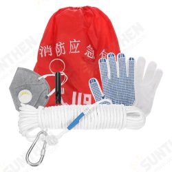 Fire Emergency Survival Kits Safety Rope Whistle Home Spare Fire Escape Package Outdoor Rescue Tools Kit