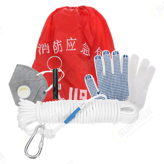 Fire Emergency Survival Kits Safety Rope Whistle Home Spare Fire Escape Package Outdoor Rescue Tools Kit