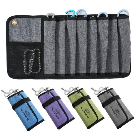 500D Oxford Cloth Folding Camping Pegs Nail Storage Bag Multi-pocket Tackle Climbing Bags