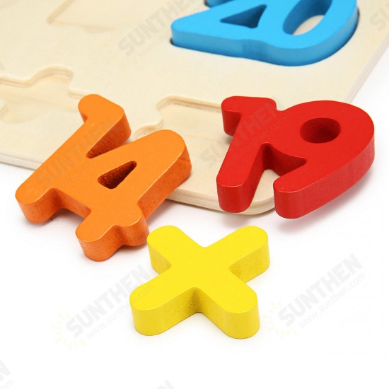 1 Set Wooden Puzzle Hand Grab Board Toy Alphabet Letters Numbers Toddler Kids Early Learning Toys Gift