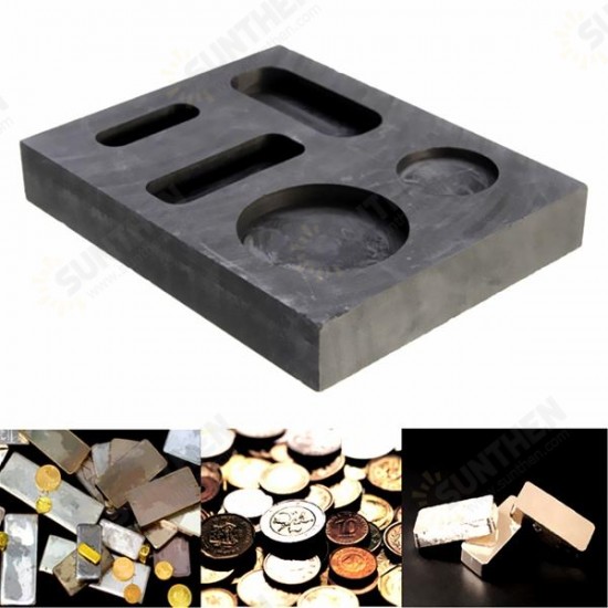 10 OZ Graphite Crucible Ingot Bar Combo Mold For Silver Gold Melting Casting