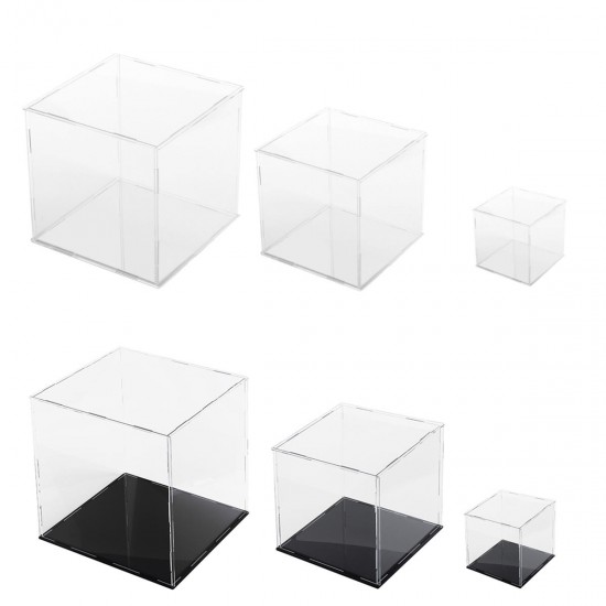10/20/30cm Acrylic Display Case Box Dustproof Self-Assembly Model Protection
