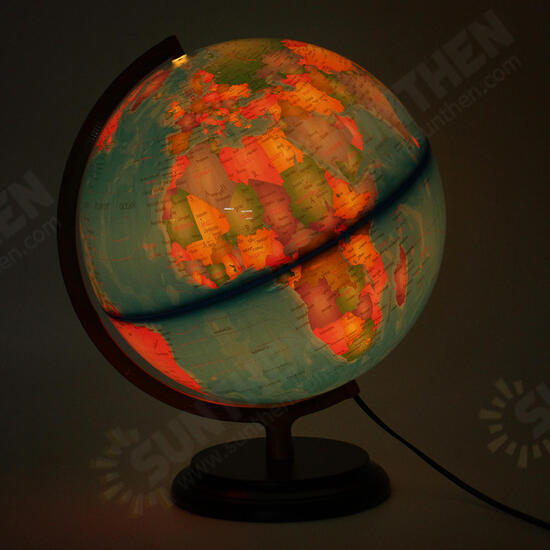 12.5inch World Earth Globe Map Geography LED Illuminated for Desktop Decoration Education Kids Gift