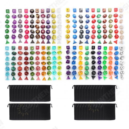 140Pcs/280Pcs Polyhedral Dices for Dungeons & Dragons Desktop Games With Storage Bags