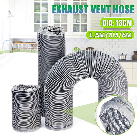 1.5m/3m/6m Flexible Exhaust Vent Tube Hose Aluminum Air Ducting Ventilation Exhaust Muffler