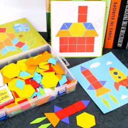 170PCS Wooden IQ Game Jigsaw Early Learning Educational Tangram Puzzle Kid Toy 170PCS Wooden IQ Game Jigsaw Early Learning Educational Tangram Puzzle Kid Toy