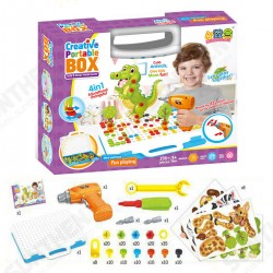 198PCS DIY Drilling Screw 3D Cartoon Animals Electric Drill Assemble Creative Puzzle Toys Set 198PCS DIY Drilling Screw 3D Cartoon Animals Electric Drill Assemble Creative Puzzle Toys Set