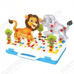 198PCS DIY Drilling Screw 3D Cartoon Animals Electric Drill Assemble Creative Puzzle Toys Set 198PCS DIY Drilling Screw 3D Cartoon Animals Electric Drill Assemble Creative Puzzle Toys Set