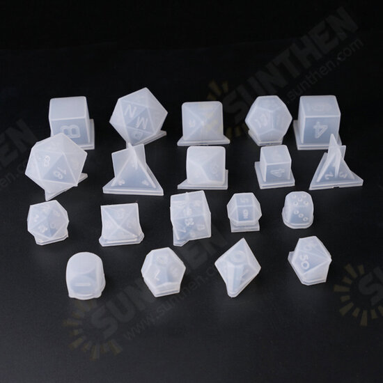 1PC Silicone Dice Molds Reusable Fillet Square Triangle Polyhedral Dice Mould