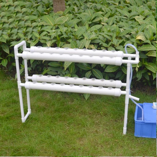 2 Layer 36 Sites Hydroponic Grow Kit Ebb Flow Deep Water Culture Growing DWC Planting Garden Vegetable System