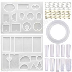 213Pcs DIY Epoxy Resin Casting Molds Kit Silicone Jewelry Pendant Craft Making Mould 213Pcs DIY Epoxy Resin Casting Molds Kit Silicone Jewelry Pendant Craft Making Mould