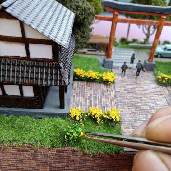 28Pcs 1:35HO Flower Clusters Miniature Model DIY Building Landscape Modelling Material