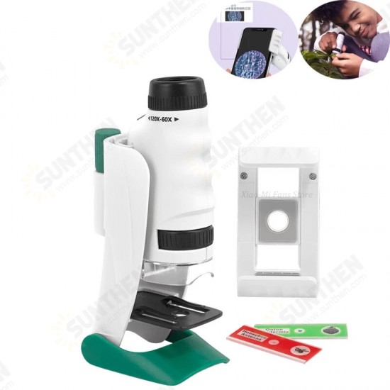 3 in 1 Scientific Microscope Science CAN Child Handheld Portable 120 Times HD Endoscope LED Magnifier Explore for Student From Youpin