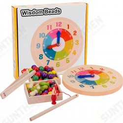3 in 1 Wooden Kids Educational Toys Matching Pairs Clip Beads Fishing Clock Gift 3 in 1 Wooden Kids Educational Toys Matching Pairs Clip Beads Fishing Clock Gift