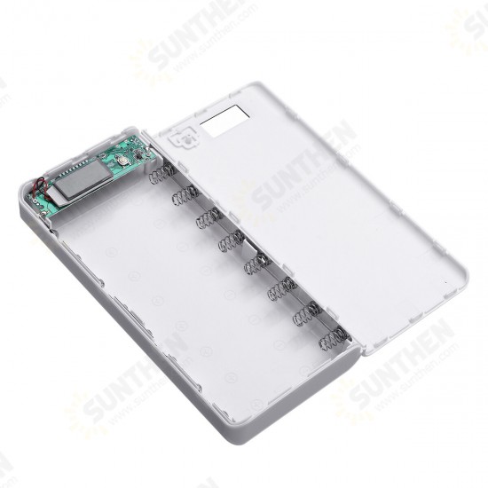 30000mAh LCD Display Power Bank Case DIY Portable Charger Dual USB Charging Battery 8x18650