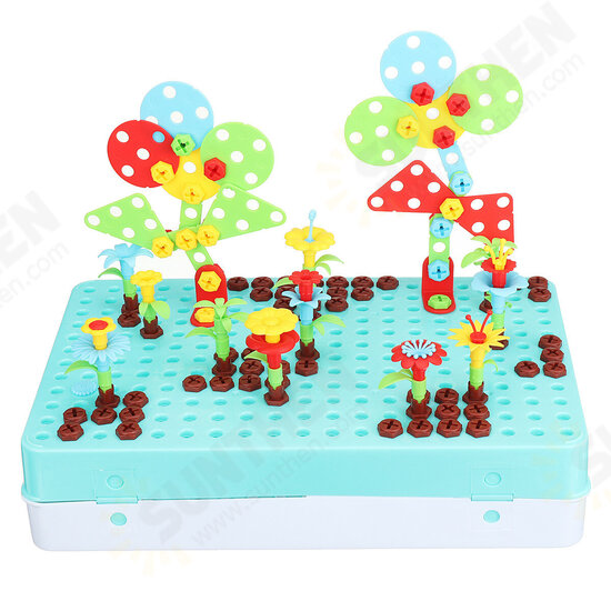 399PCS 3D Creative Electric Drill Toys Set Drilling Screw Puzzle Toy Kid Gift