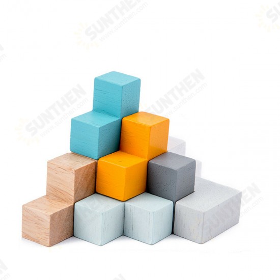 3D Wood Blocks Toys Kids Intelligence Development Tangram Early Education Block Jigsaw