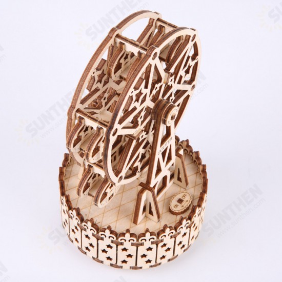 3D Wooden Ferris Wheel Puzzle Music Box DIY Assembly Toys Creative Gift