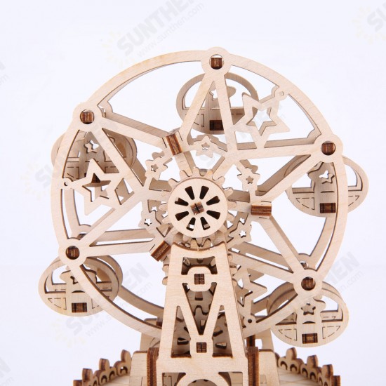 3D Wooden Ferris Wheel Puzzle Music Box DIY Assembly Toys Creative Gift