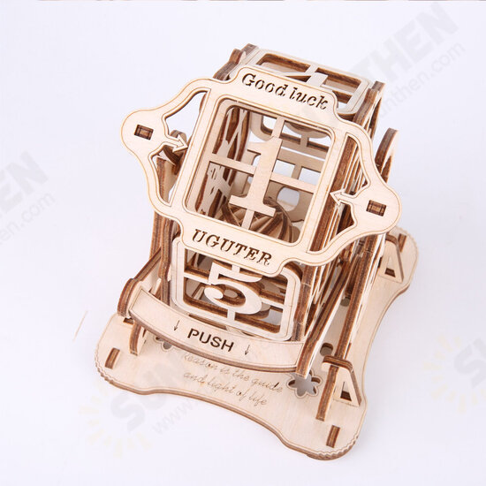 3D Wooden Lucky Runner Dice Puzzle DIY Mechanical Transmission Model Assembly Toys Creative Gift