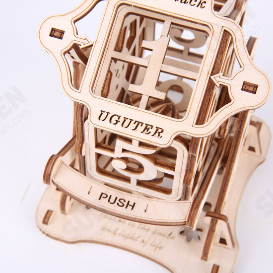 3D Wooden Lucky Runner Dice Puzzle DIY Mechanical Transmission Model Assembly Toys Creative Gift