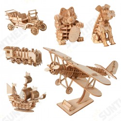 3D Wooden Puzzle Assembly Model DIY Animal Cat Wood Craft Kids Educational Toys Gift 3D Wooden Puzzle Assembly Model DIY Animal Cat Wood Craft Kids Educational Toys Gift