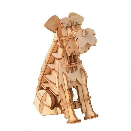 3D Wooden Puzzle Assembly Model DIY Animal Cat Wood Craft Kids Educational Toys Gift
